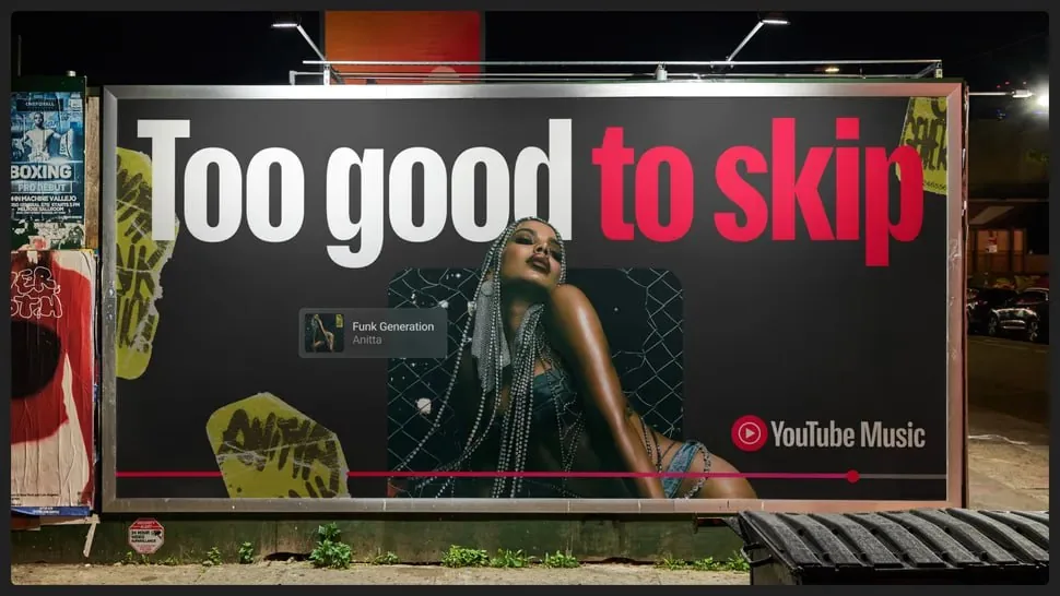 Abstract photo with blurred YouTube Music interface elements, used as a backdrop for gaming influencer marketing content