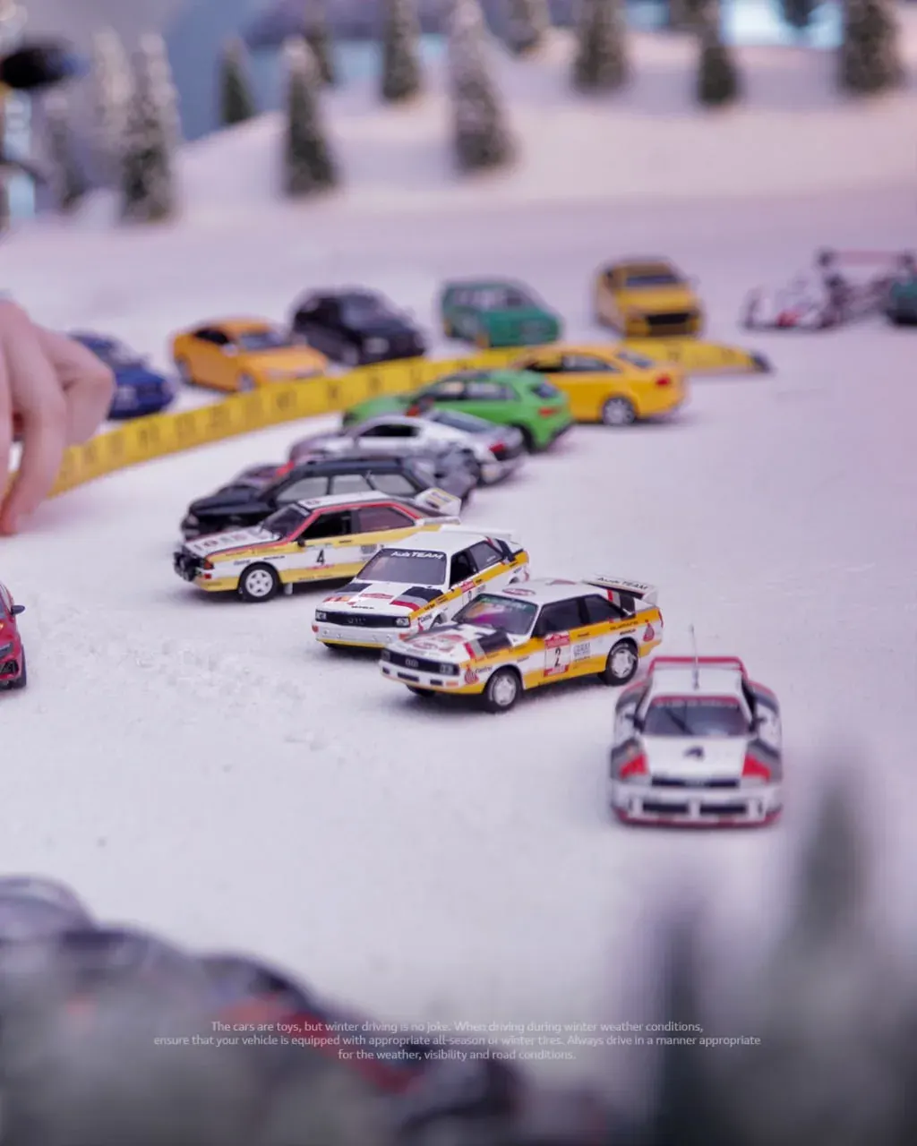Text-heavy portrait photo with readable copy about toy cars and winter driving conditions, paired with a campaign guardrails checklist Text-heavy portrait photo with readable copy about toy cars and winter driving conditions, paired with a campaign guardrails checklist